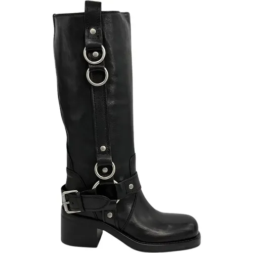 Leather Boot with 5cm Heel , female, Sizes: 4 UK - Ash - Modalova