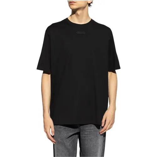 Schwarzes Baumwoll-Logo-T-Shirt , Herren, Größe: M - Lanvin - Modalova