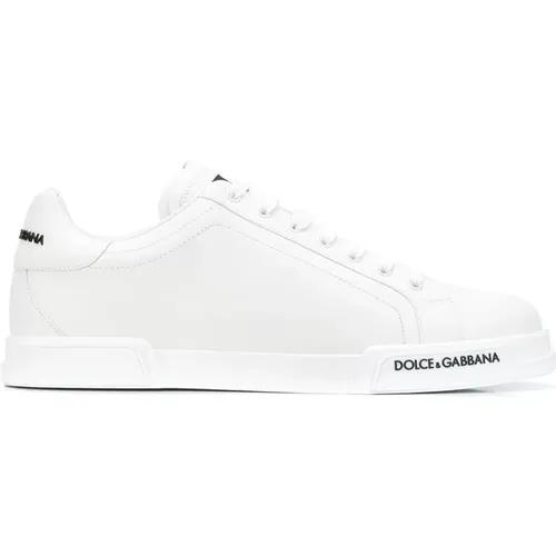 Weiße Portofino Nappa Sneakers , Herren, Größe: 39 1/2 EU - Dolce & Gabbana - Modalova