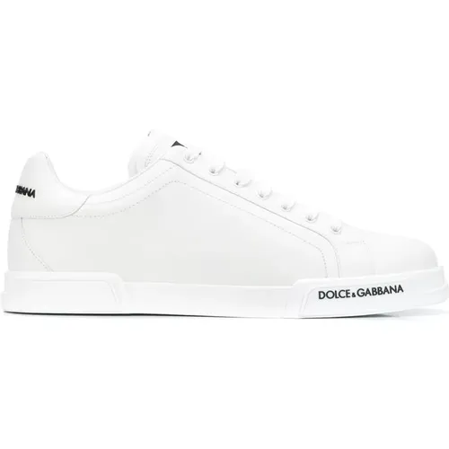 Weiße Portofino Nappa Sneakers , Herren, Größe: 41 1/2 EU - Dolce & Gabbana - Modalova