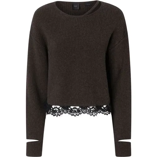 Brauner Pullover Damigiana Grandi Rippen - pinko - Modalova