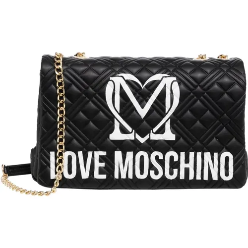 Multicolour Logo Shoulder Bag with Magnet Closure , female, Sizes: ONE SIZE - Love Moschino - Modalova