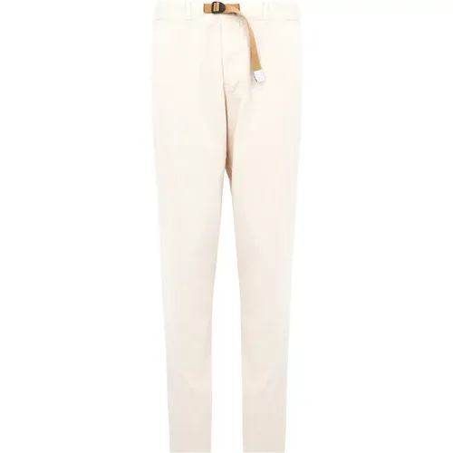 Sand , Cotton Trousers with Belt Elasticized Waistband , male, Sizes: XS, L, M, XL - White Sand - Modalova