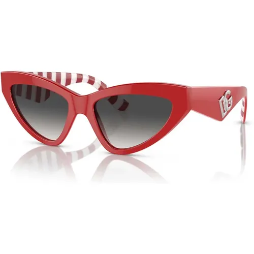 Timeless Cat-Eye Sunglasses with Frames and Gray Gradient Lenses , female, Sizes: 55 MM - Dolce & Gabbana - Modalova