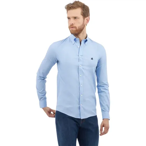 Regular Fit Non-Iron Stretch Baumwollhemd mit Button-Down-Kragen , Herren, Größe: 2XL - Brooks Brothers - Modalova