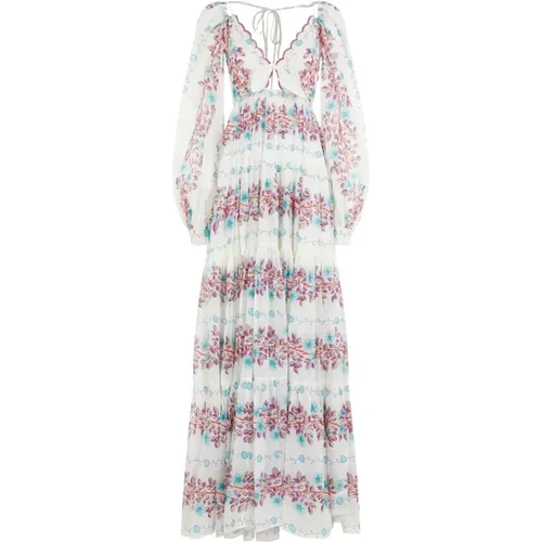 Cotton Long Dress White Print , female, Sizes: XS - ETRO - Modalova