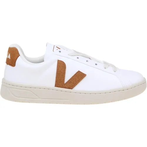 Weiß/Kamel Leder Sneakers Runde Spitze - Veja - Modalova