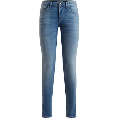 Skinny-Fit Curve X Jeans mit Label-Patch , Damen, Größe: W25 L30 - Guess - Modalova