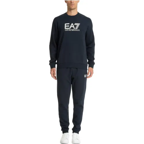 Gemustertes Jogginganzug mit Kordelzug und Taschen , Herren, Größe: L - Emporio Armani EA7 - Modalova