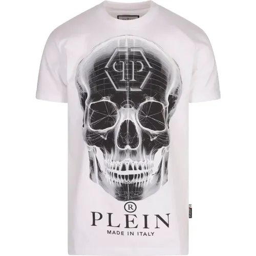 Weiße Baumwoll-T-Shirt mit Markensymbolen , Herren, Größe: 3XL - Philipp Plein - Modalova