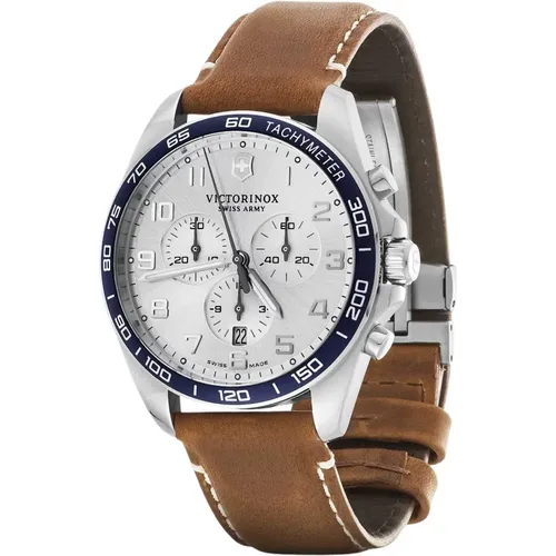 Classic Leather Strap Quartz Watch , male, Sizes: ONE SIZE - Victorinox - Modalova