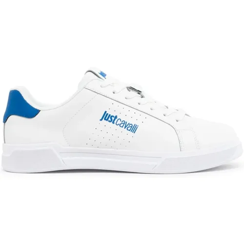 Herren Low Top Weiße Sneakers Blau , Herren, Größe: 43 EU - Roberto Cavalli - Modalova