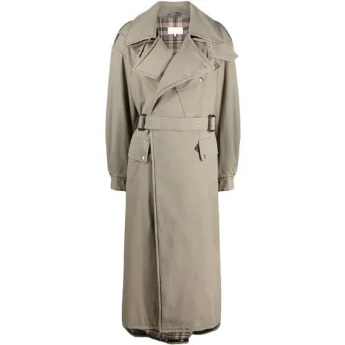 Multicolour Cotton Wool Trench Coat , female, Sizes: 2XS - Maison Margiela - Modalova