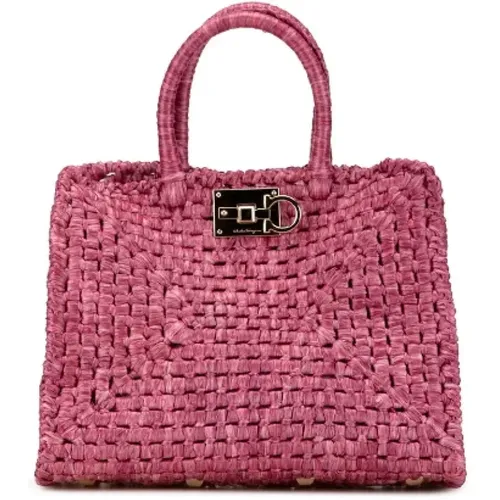 Pre-owned Raffia handbags , female, Sizes: ONE SIZE - Salvatore Ferragamo Pre-owned - Modalova