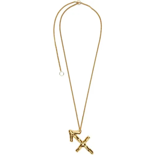 Goldenes Schütze Sternzeichen Anhänger Halskette - Jil Sander - Modalova