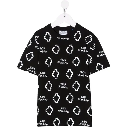 Logo Print Crewneck T-Shirt - Marcelo Burlon - Modalova