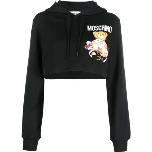 Schwarzer Sweatshirt Damenmode - Moschino - Modalova