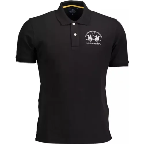 Schwarzes Polo-Shirt mit Kontrastdetails , Herren, Größe: 3XL - LA MARTINA - Modalova