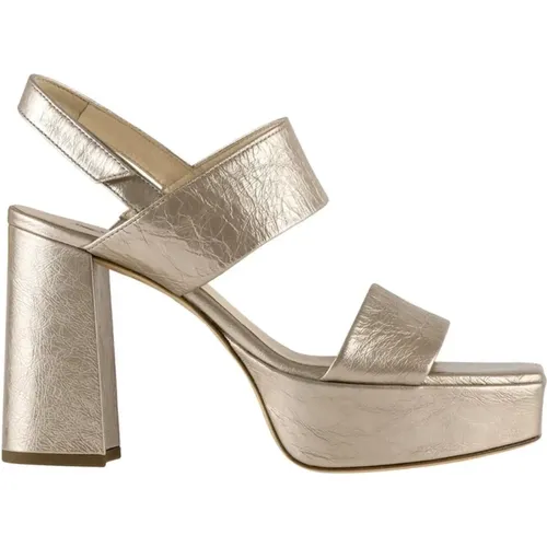 Gold Leather High Heel Sandals , female, Sizes: 6 UK - Högl - Modalova