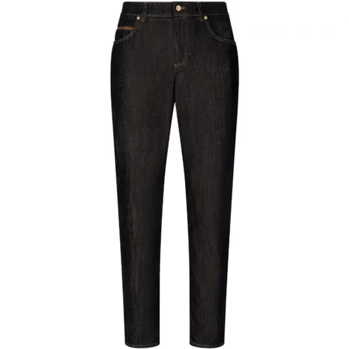 Logo Plaque Straight-Legged Jeans , male, Sizes: L, M, XL - Dolce & Gabbana - Modalova