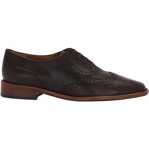 Mocha Calfskin Deia Derby Brogue Pala Vega Trapado , Damen, Größe: 35 EU - Lottusse - Modalova