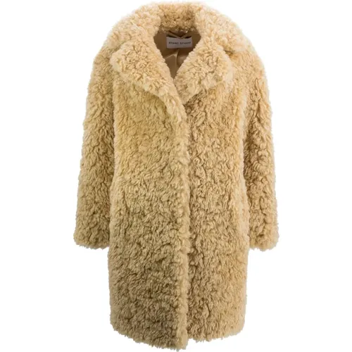 Brauner Faux-Fur Standmantel , Damen, Größe: 2XS - STAND STUDIO - Modalova