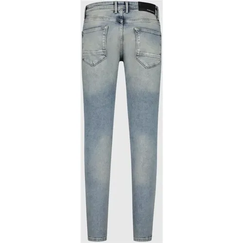 Skinnyfit Denim Jeans in Dunkelblau , Herren, Größe: W28 - Pure Path - Modalova