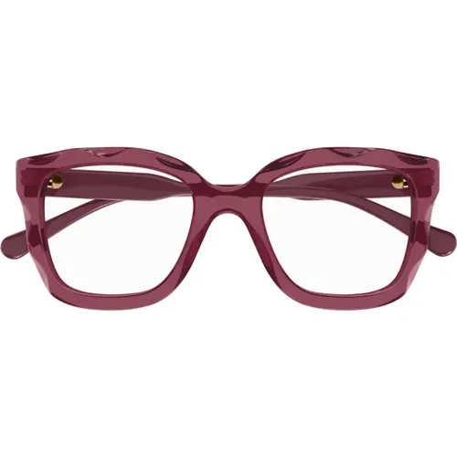 Rote Optische Brille für den Alltag , Damen, Größe: 52 MM - Chloé - Modalova