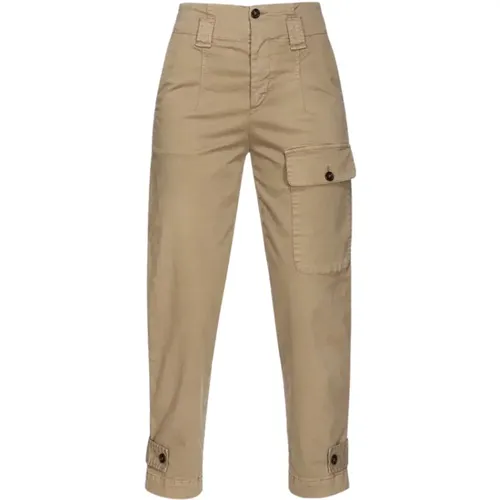 Cargo pants in stretch cotton satin , female, Sizes: S, XS, M, 2XS - pinko - Modalova