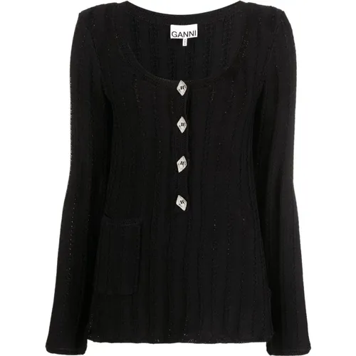 Lace Cardigan , female, Sizes: XS, S - Ganni - Modalova