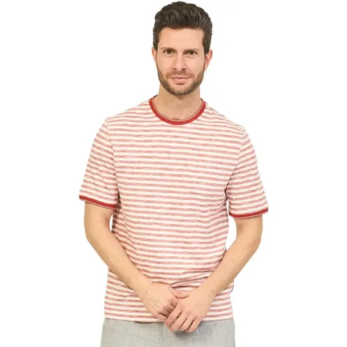 Red Striped T-shirt and Polo , male, Sizes: L, XL, 2XL, 3XL - Bugatti - Modalova