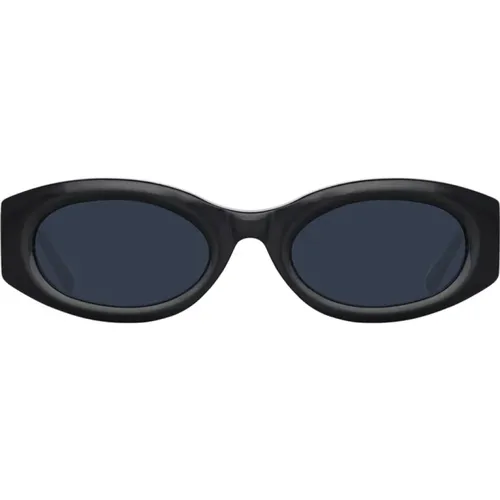 Linda Farrow Berta Oval Sonnenbrille in Schwarz Attico38C1Sun , unisex, Größe: 54 MM - The Attico - Modalova