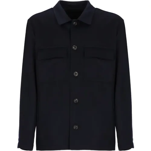 Wool Jacket with Collar and Flap Pockets , male, Sizes: L - Lardini - Modalova