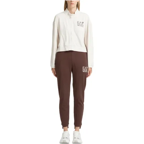 Reißverschluss Tracksuit mit Logo , Damen, Größe: M - Emporio Armani EA7 - Modalova