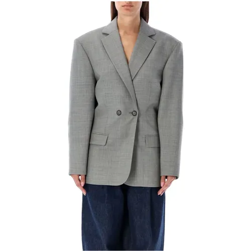 Grey Double-Breasted Blazer Jacket , female, Sizes: S - Magda Butrym - Modalova