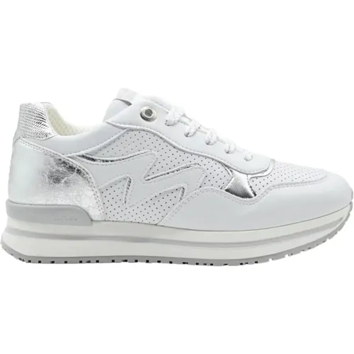 Running Sneakers White Silver , female, Sizes: 5 UK, 6 UK, 3 UK, 7 UK, 4 UK - Manila Grace - Modalova