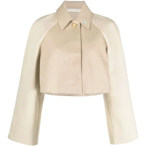 Cropped Trench Jacket - Stylish and Practical , female, Sizes: XS - Palm Angels - Modalova