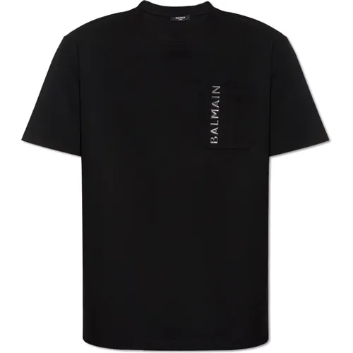 Oversize T-Shirt , Herren, Größe: XS - Balmain - Modalova