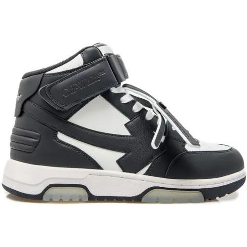 Schwarze Mid Top Sneakers Stilvoll Perforiert , Herren, Größe: 40 EU - Off White - Modalova