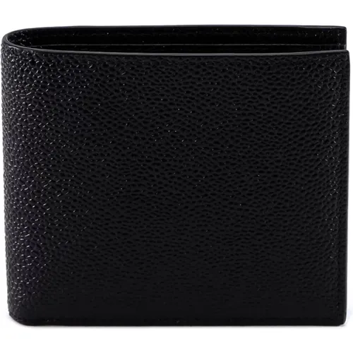 Leather Wallet with Iconic Detail , male, Sizes: ONE SIZE - Thom Browne - Modalova