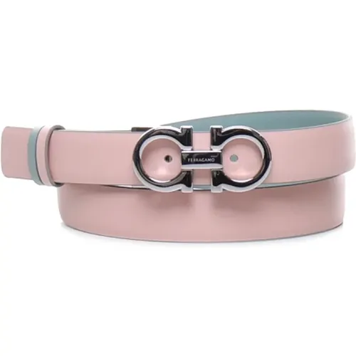 Italian Leather Belt with Gancini Buckle , female, Sizes: 95 CM, 80 CM - Salvatore Ferragamo - Modalova