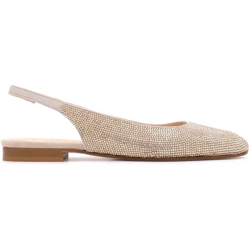 Goldene flache Schuhe mit Microrhinestones , Damen, Größe: 38 EU - Prosperine - Modalova