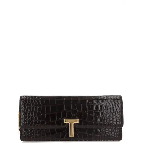 T Clutch Bag , female, Sizes: ONE SIZE - Tom Ford - Modalova