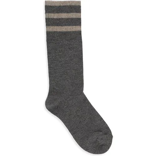 Graue Viskose-Socken mit Lurex-Details , Damen, Größe: M - BRUNELLO CUCINELLI - Modalova