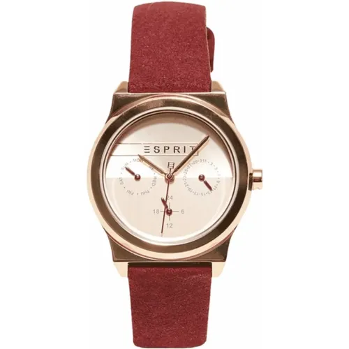 Rosa Damen Quarz Uhr Edelstahl - Esprit - Modalova