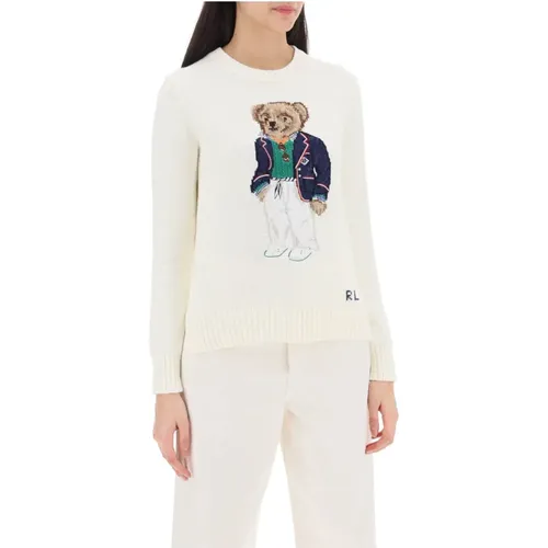 Polo Bear Cotton Sweater , Damen, Größe: XS - Polo Ralph Lauren - Modalova