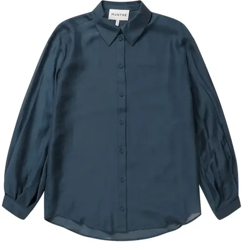 Elegant Puffed Sleeve Shirt , female, Sizes: L, XL - Munthe - Modalova