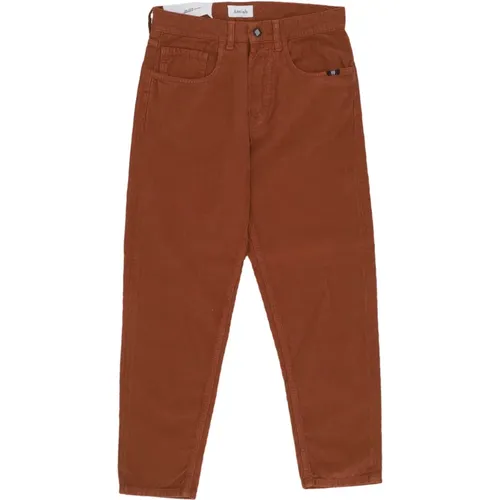 Dunkel Beige Samt Hose , Herren, Größe: W34 - Amish - Modalova