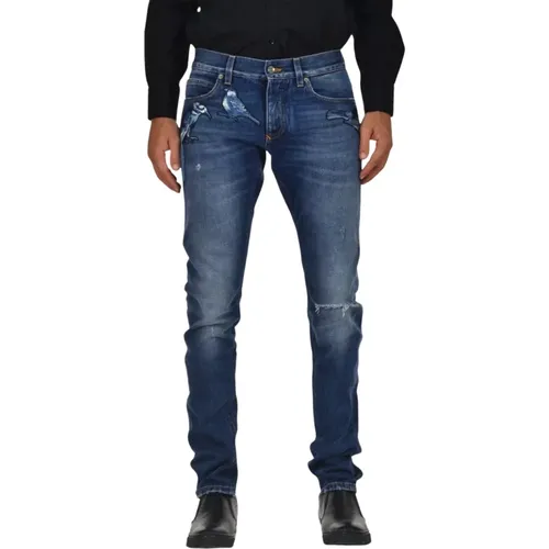 Goldene Slim-fit Jeans für Herren - Dolce & Gabbana - Modalova