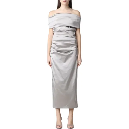Elegant Dove Grey Dress , female, Sizes: M - Talbot Runhof - Modalova